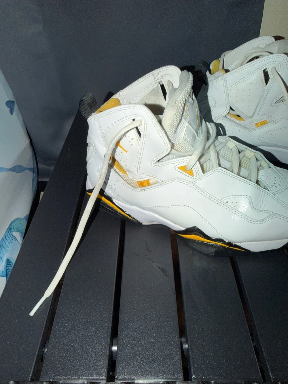 Jordan True Flight White and Yellow Men's Basketball Sneakers